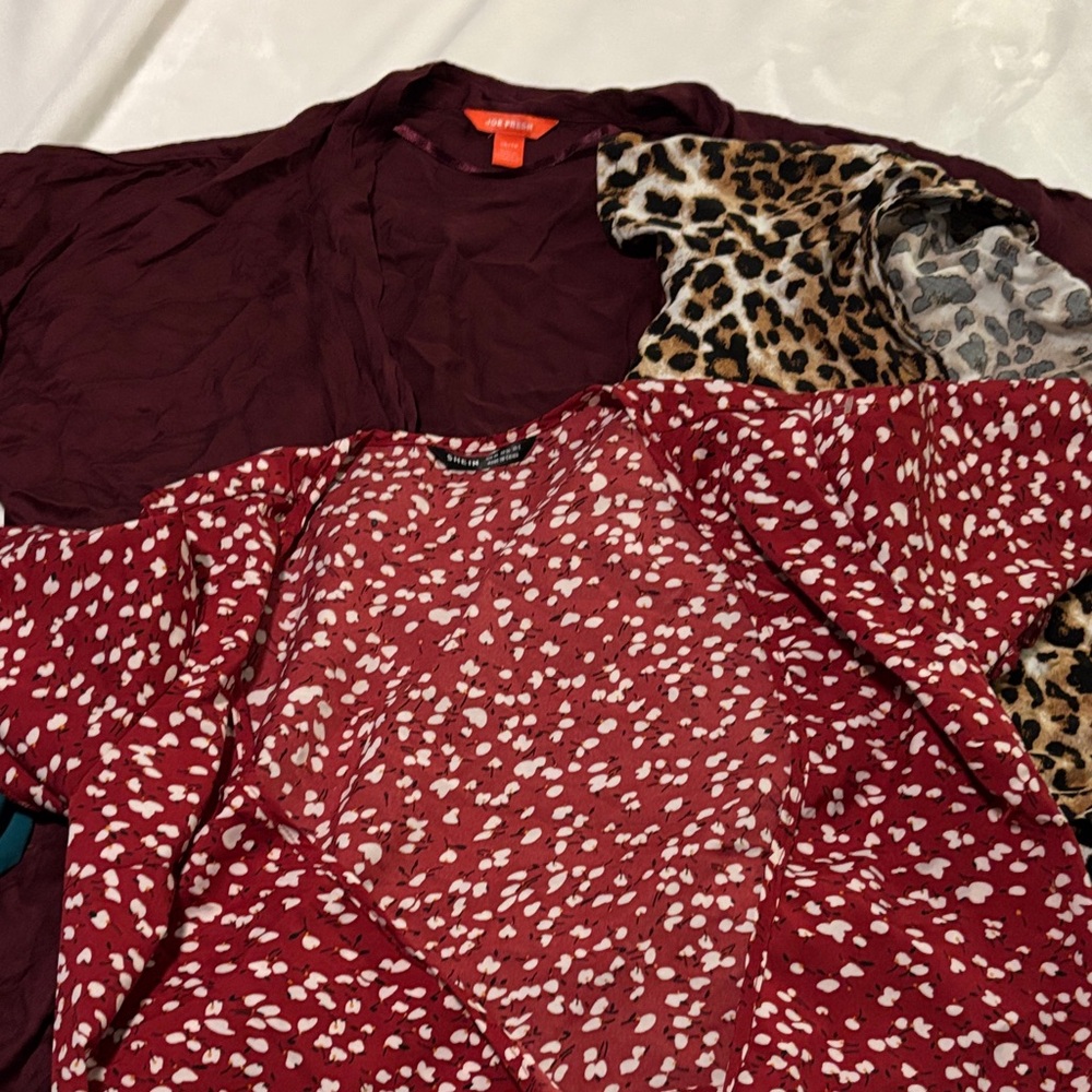 Stylish Burgundy and Leopard Print Women's Top